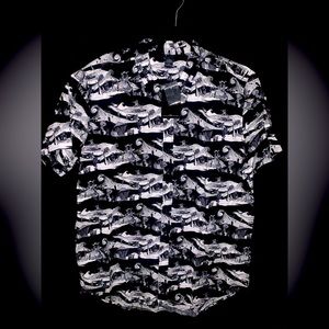 Rare Disneyland nightmare before Christmas woven button down shirt